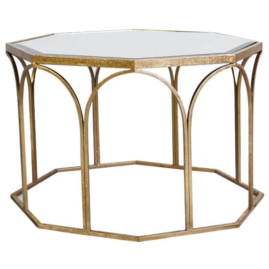 Canterbury Octagonal Clear Glass Coffee Table In Gold_2