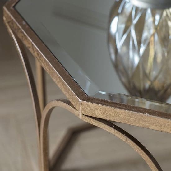 Canterbury Octagonal Clear Glass Coffee Table In Gold_3