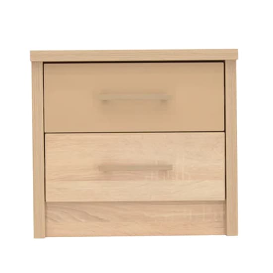 Canton Wooden Bedside Cabinet With 2 Drawers In Sonoma Oak_1