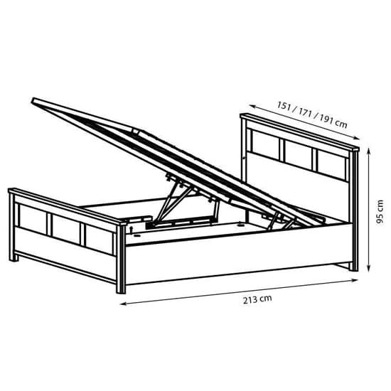 Canton Wooden Double Bed With Storage In Sonoma Oak And LED Furniture in Fashion