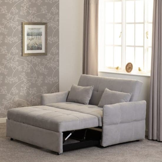 Canton Fabric Sofa Bed In Silver Grey_3