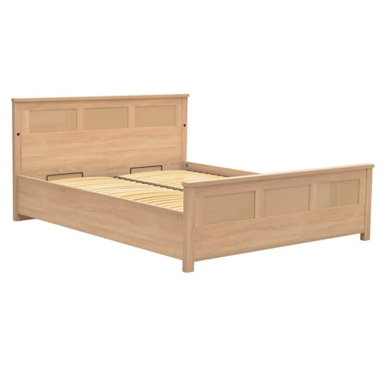 Canton Wooden King Size Bed In Sonoma Oak And LED_2