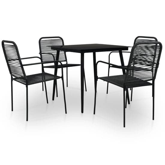Canton Rope And Steel 5 Piece Outdoor Dining Set In Black_1