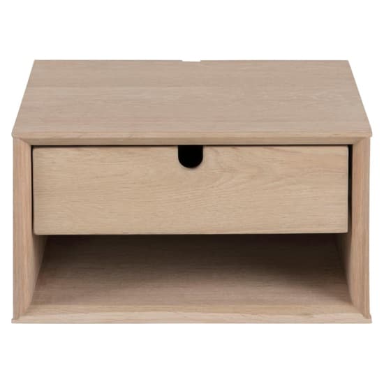 Canton Wall Hung Wooden Bedside Cabinet 1 Drawer In Oak White_3