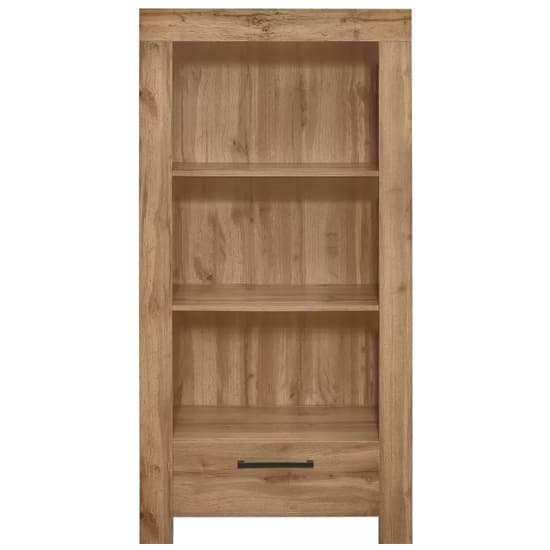 Canton Wooden Bookcase With 3 Shelves And 1 Drawer In Oak_4