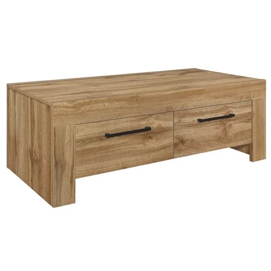 Canton Wooden Coffee Table With 4 Drawers In Oak_2