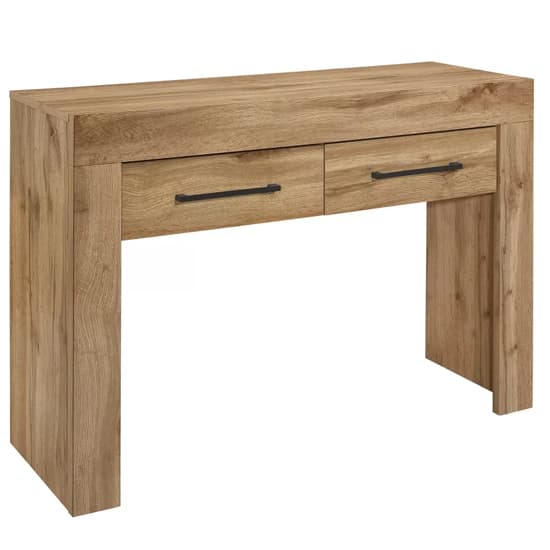 Canton Wooden Console Table With 2 Drawers In Oak_2