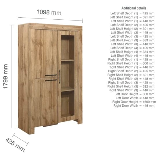Canton Wooden Display Cabinet In Oak_7