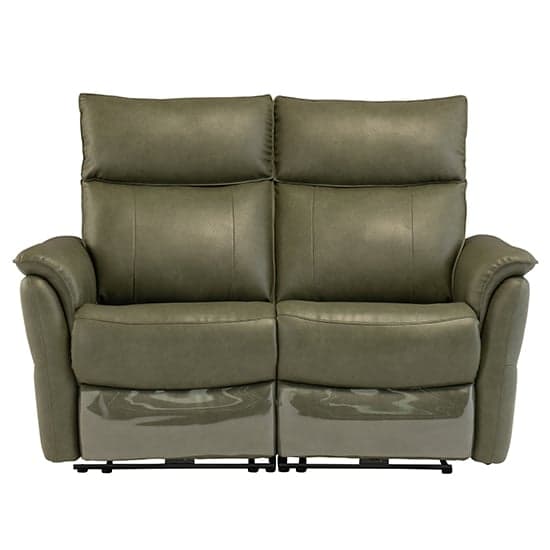 Canyon Faux Leather Electric Recliner 2 Seater Sofa In Green_1
