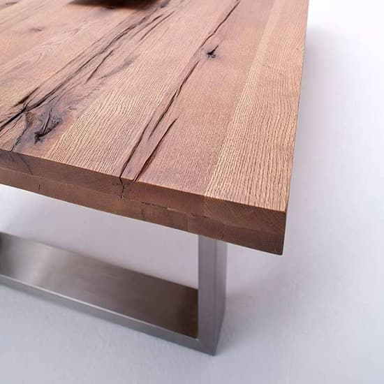 Capello 220cm Bassano Oak Dining Table Stainless Steel Legs_3