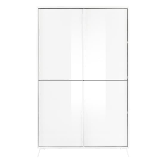 Cappy High Gloss Highboard With 4 Doors In White_3