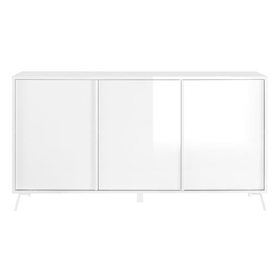 Cappy High Gloss Sideboard With 3 Doors In White_3