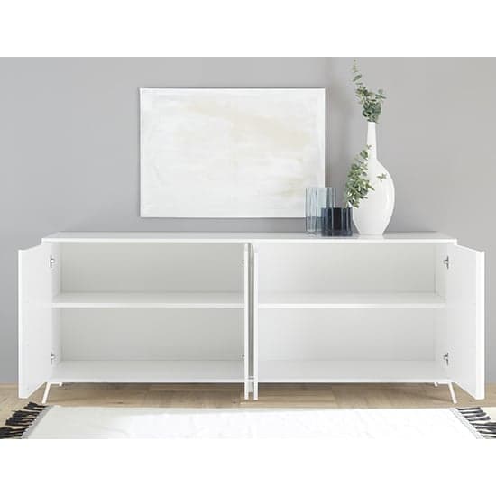 Cappy High Gloss Sideboard With 4 Doors In White_2