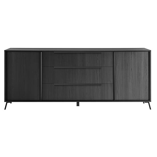 Cappy Wooden Sideboard With 2 Doors 3 Drawers In Black Ash_3
