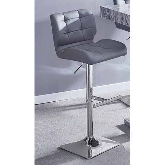 Caprice Grey White Gloss Bar Table With 4 Candid Grey Stools_3