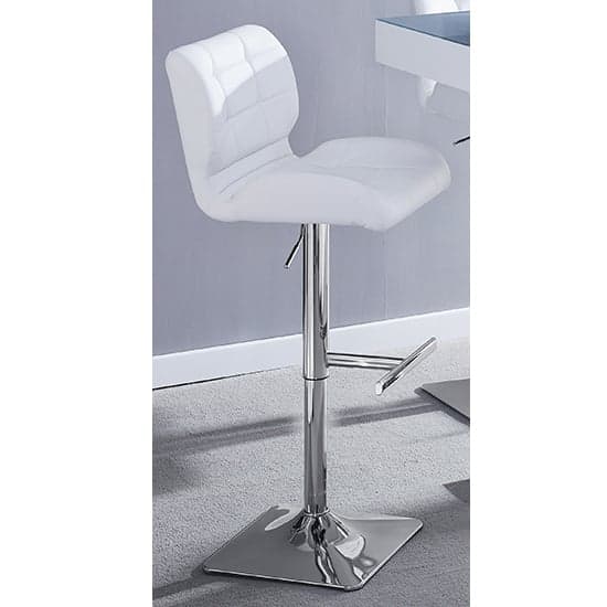 Caprice Grey White Gloss Bar Table With 4 Candid White Stools_3