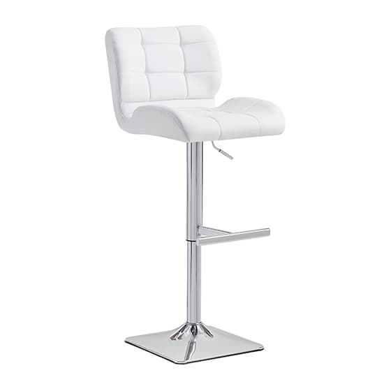 Caprice White Grey Gloss Bar Table With 4 Candid White Stools_3