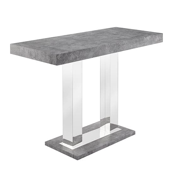 Caprice Large Concrete Effect Bar Table 6 Candid White Stools_2
