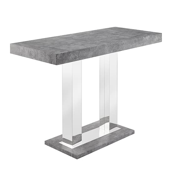 Caprice Large Concrete Effect Bar Table 6 Ripple White Stools_2