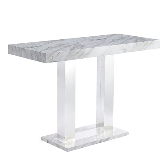 Caprice High Gloss Bar Table Large In Magnesia Marble Effect_2