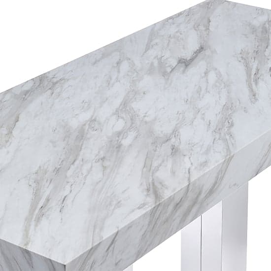 Caprice High Gloss Bar Table Large In Magnesia Marble Effect_3