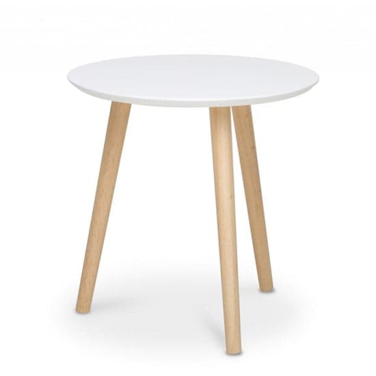 Capricornus Large Wooden Side Table In White And Pine_2