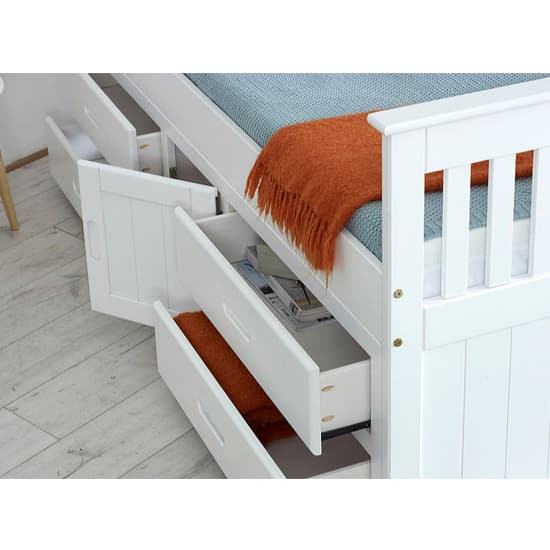 Captains Storage Bed In White With 4 Drawers And 1 Door_3