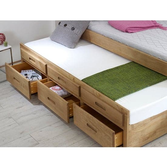 Captains Wooden Storage Single Bed With Guest Bed In Waxed Pine_5