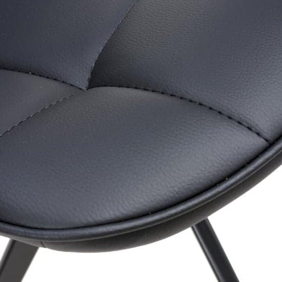 Captiva Black Faux Leather Dining Chairs In Pair_8
