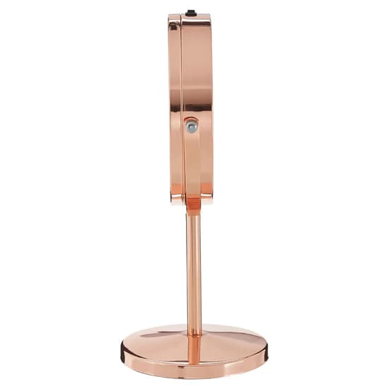 Cardiff Dressing Mirror In Rose Gold Plated Frame With LED_4