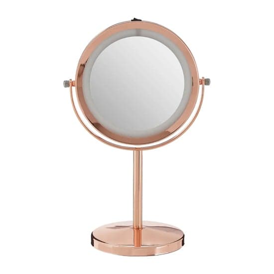 Cardiff Dressing Mirror In Rose Gold Plated Frame With LED_1
