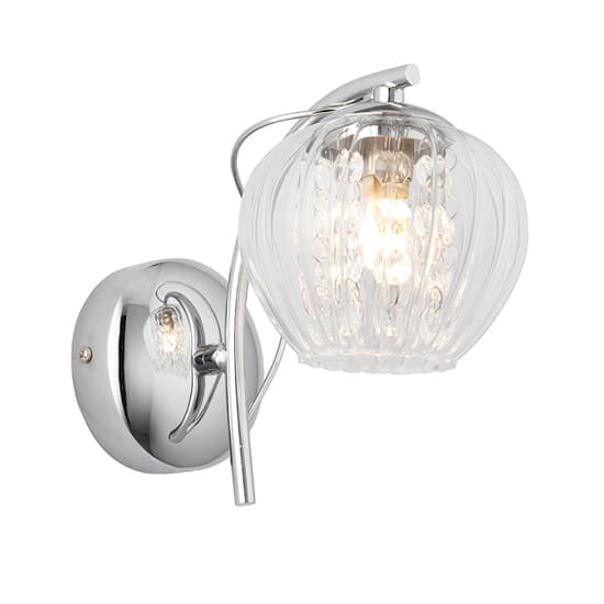Cardiff Mesmer Clear Ribbed Glass Wall Light In Chrome_6