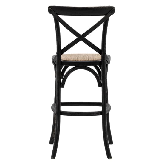 Caria Black Wooden Bar Chairs With Rattan Seat In A Pair_4