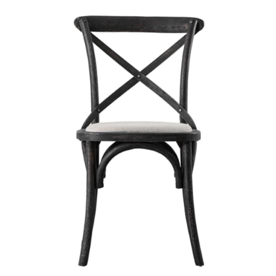 Caria Cross Back Black Wooden Dining Chairs In A Pair_3