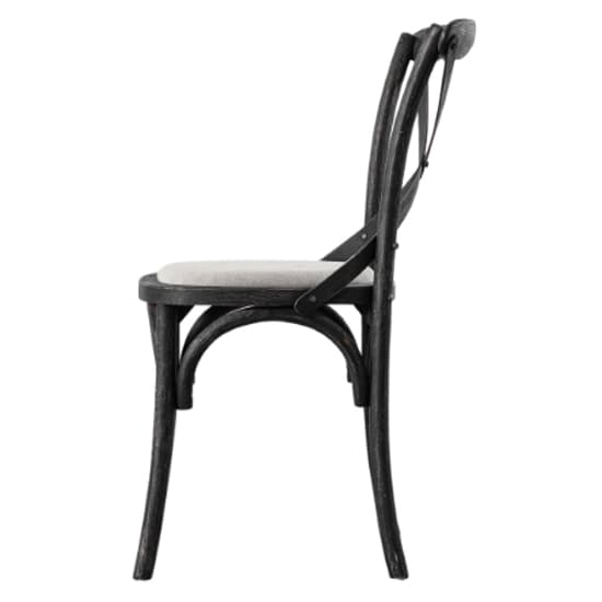Caria Cross Back Black Wooden Dining Chairs In A Pair Furniture in
