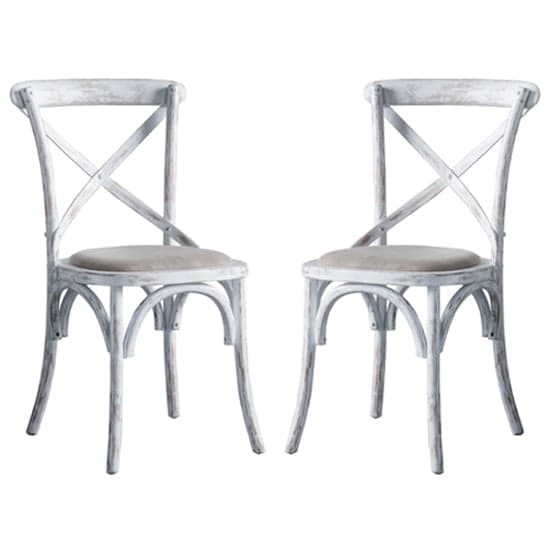 Caria Cross Back White Wooden Dining Chairs In A Pair_1