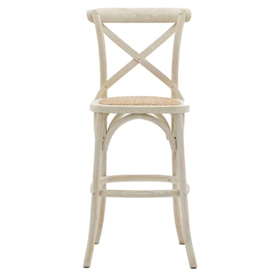 Caria White Wooden Bar Chairs With Rattan Seat In A Pair_2