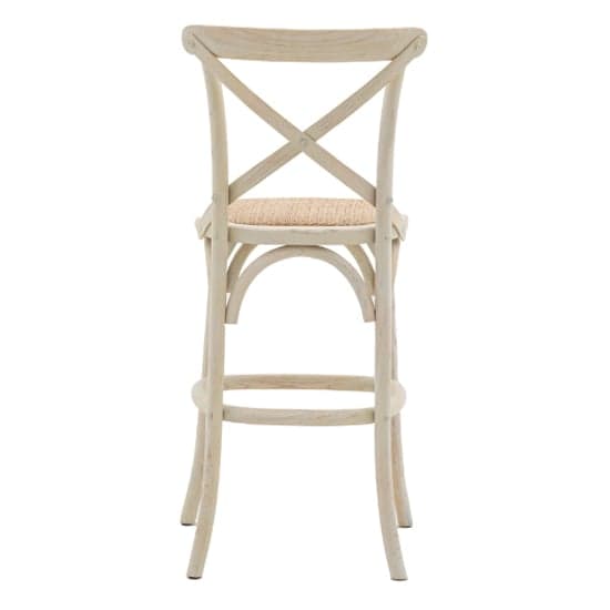 Caria White Wooden Bar Chairs With Rattan Seat In A Pair_4