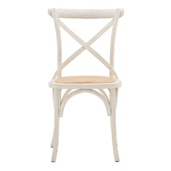 Caria White Wooden Dining Chairs With Rattan Seat In A Pair_2