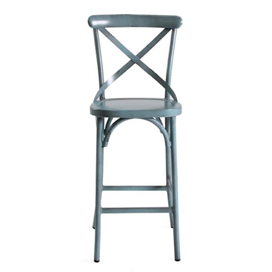 Carillo Outdoor Aluminium Vintage Bar Chair In Blue_4