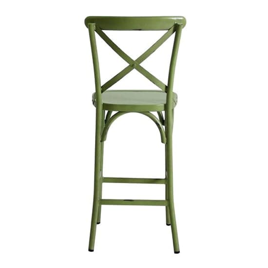Carillo Outdoor Aluminium Vintage Bar Chair In Green_2