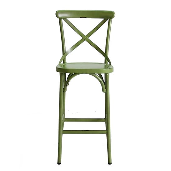 Carillo Outdoor Aluminium Vintage Bar Chair In Green_3