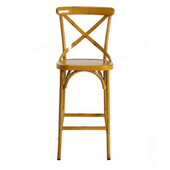 Carillo Outdoor Aluminium Vintage Bar Chair In Yellow_3