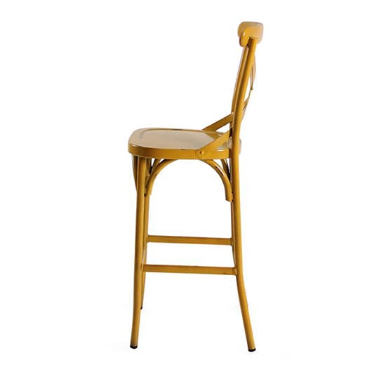 Carillo Outdoor Aluminium Vintage Bar Chair In Yellow_4
