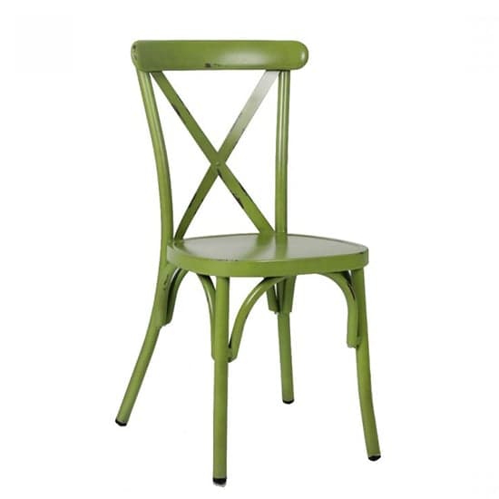 Carillo Outdoor Aluminium Vintage Side Chair In Green_1