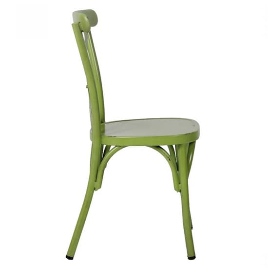 Carillo Outdoor Aluminium Vintage Side Chair In Green_4