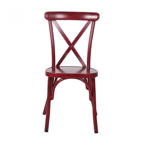 Carillo Outdoor Aluminium Vintage Side Chair In Red_2