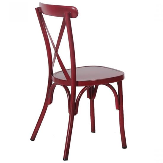 Carillo Outdoor Aluminium Vintage Side Chair In Red_3