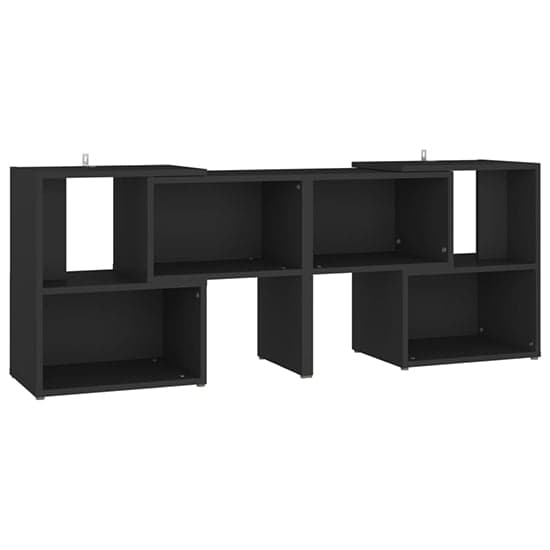 Carillo Wooden TV Stand With Shelves In Black_2