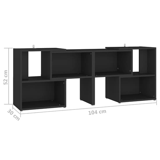 Carillo Wooden TV Stand With Shelves In Black_5